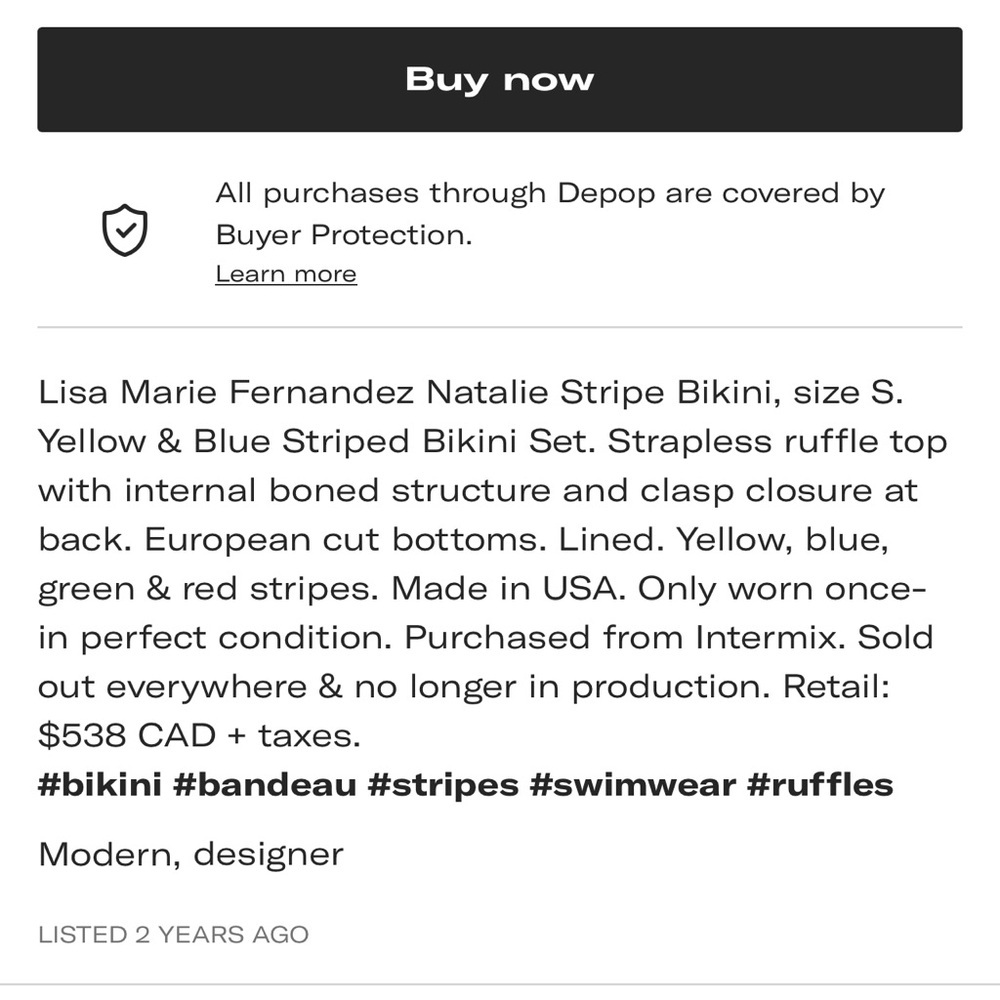 Lisa Marie Fernandez Striped Ruffle Bikini Set. - Picture 8 of 8